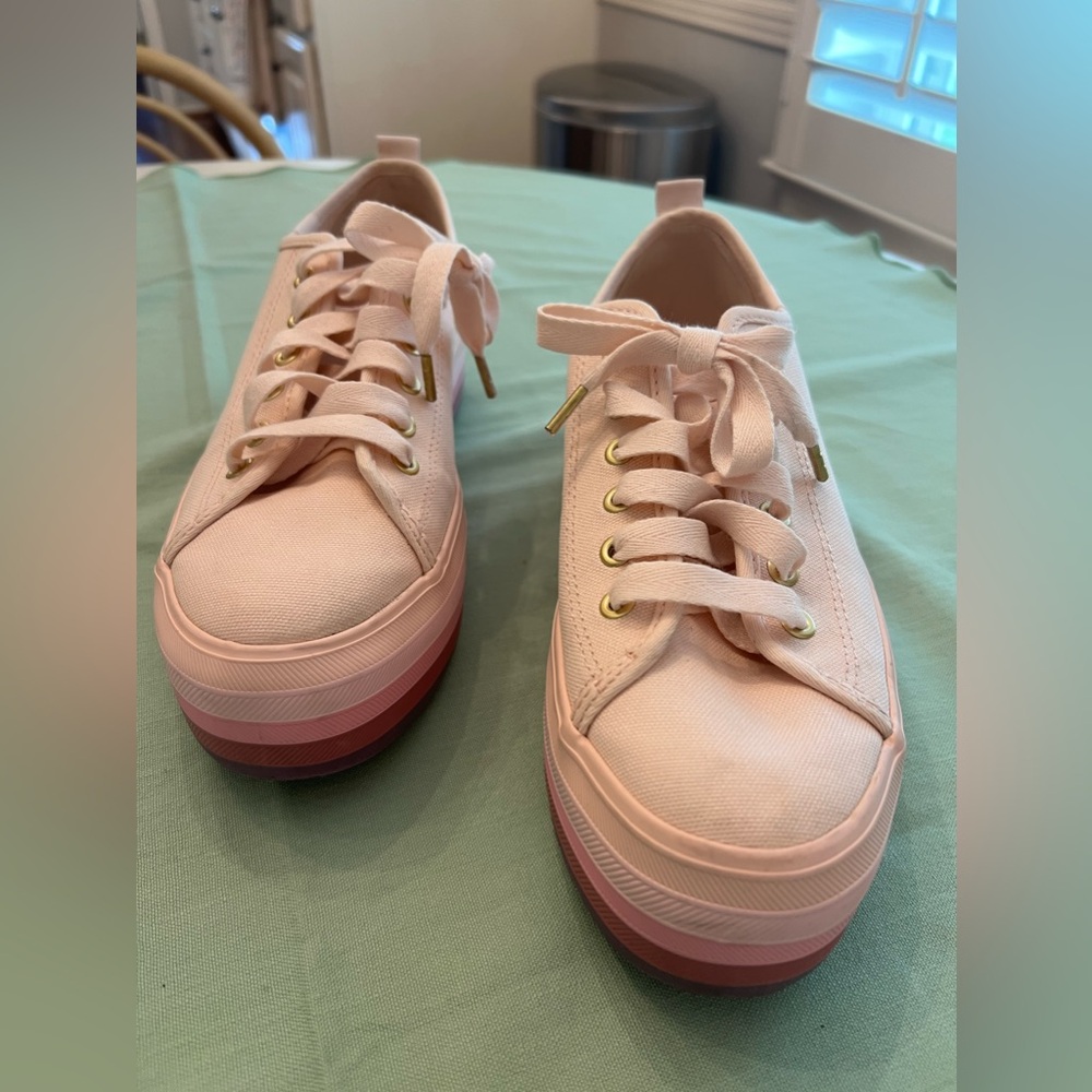 PINK RAINBOW TRIPLE UP PLATFORM KEDS
